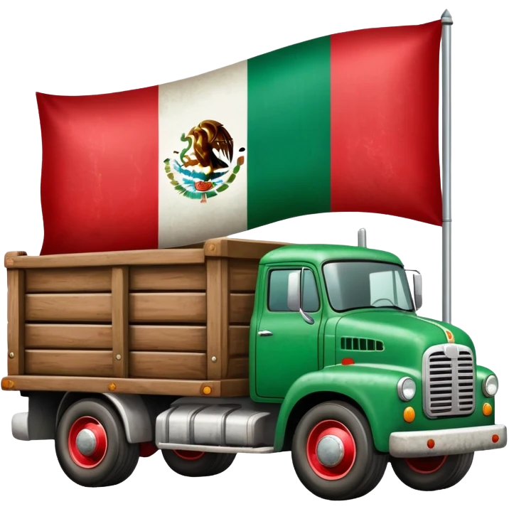 Truck with Mexican flag  emoji