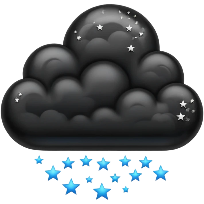 Black cloud with stars emoji