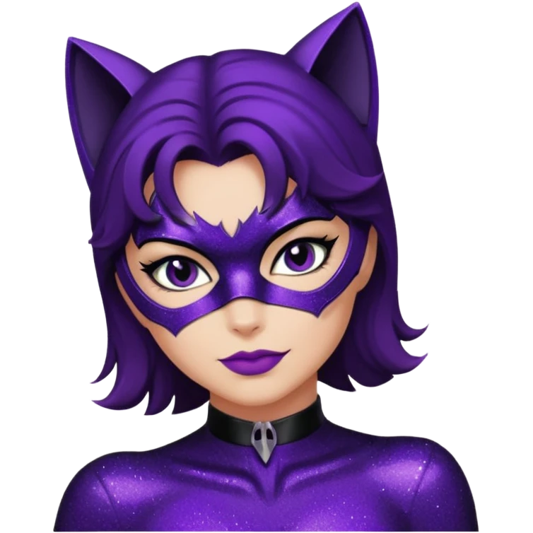 glitter purple Cat woman sexy emoji
