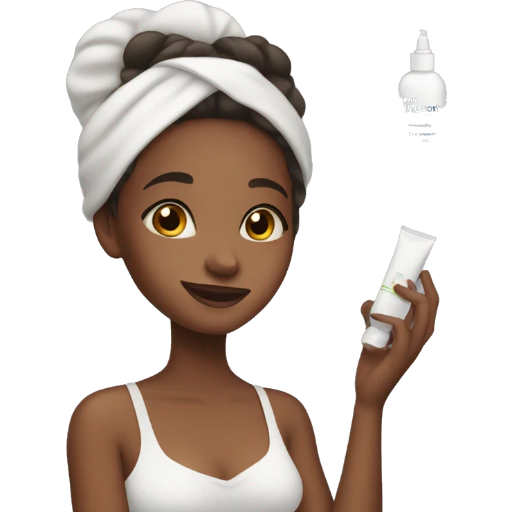 A girl doing her skin care emoji