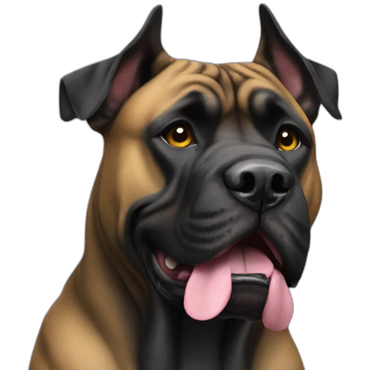 presa canario black dog with cropped ears emoji