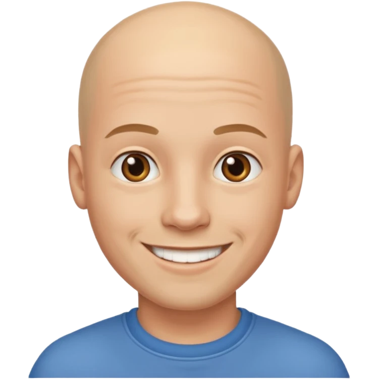 Bald Man  smiling young emoji