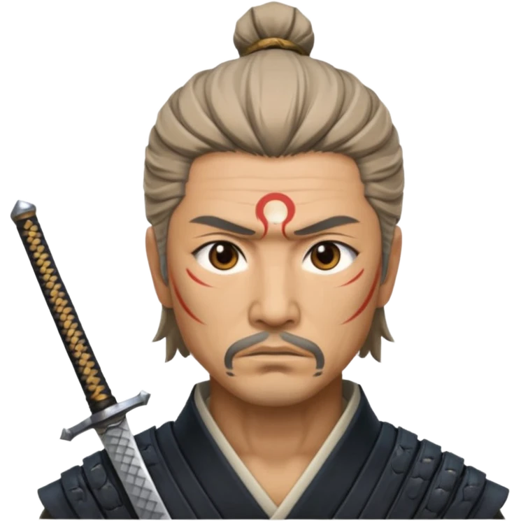 japanese sword master warrior face emoji