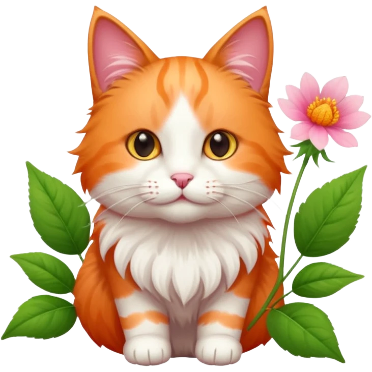 Cat and flower emoji