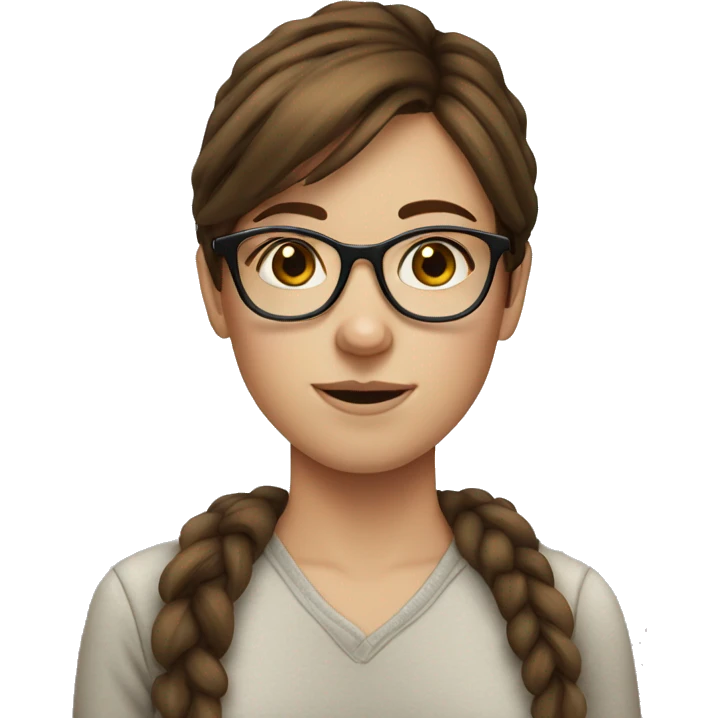 Girl with brown hair freckles and glasses emoji