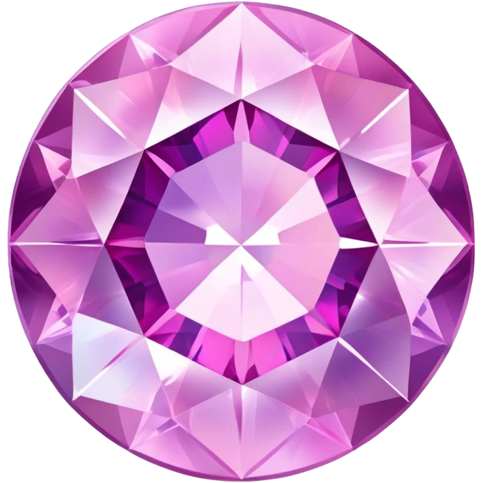 Round cut kunzite gemstone with holographic rainbow reflections, pink-purple crystal gem with brilliant facets emoji