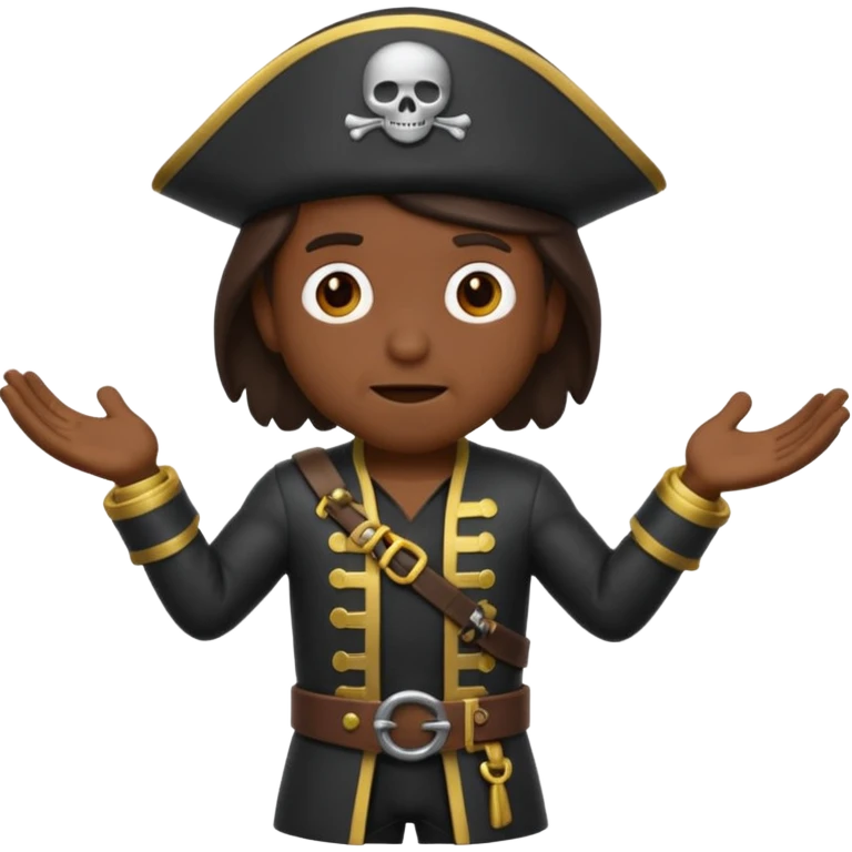 animated emoji for a player called prophet of doom I Dont Know shruging emote needs to be white male space pirate themed and dark emoji