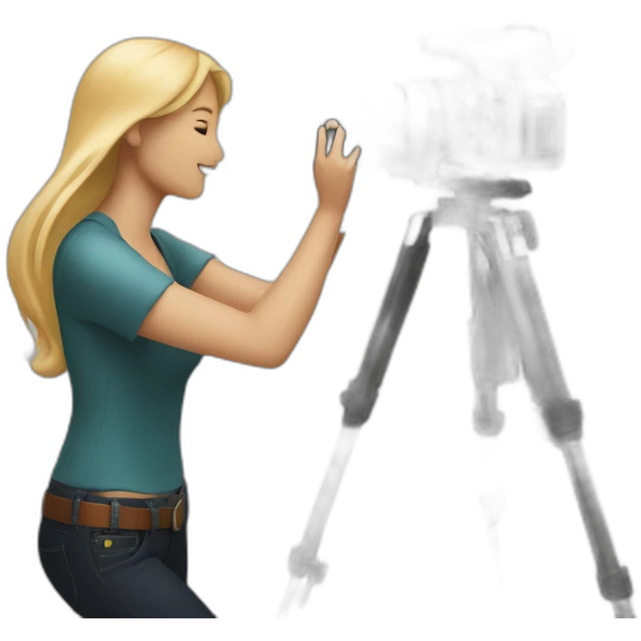 Male Photographer shooting female model emoji