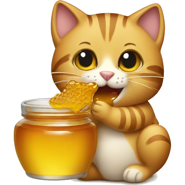 cat eating honey emoji