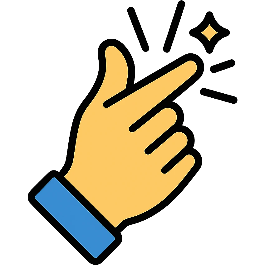 hand snapping fingers colored icon with black outlines emoji