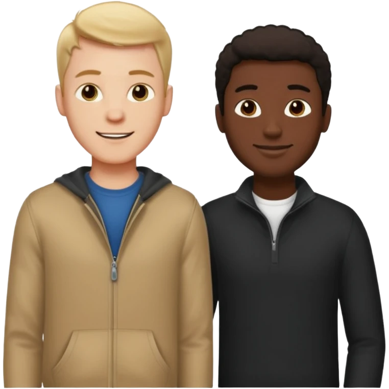 Tall white guy with short black guy emoji