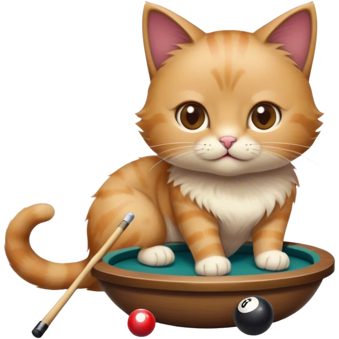 cat playing pool emoji