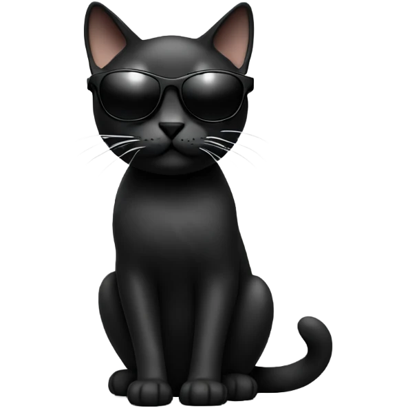 Cat black with sunglasses emoji