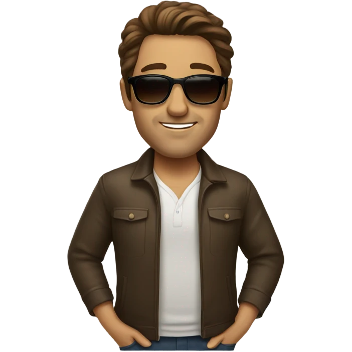 brown haired man portrait with sunglasses  emoji
