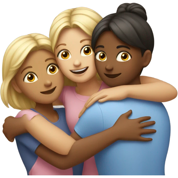 Four girls hugging emoji