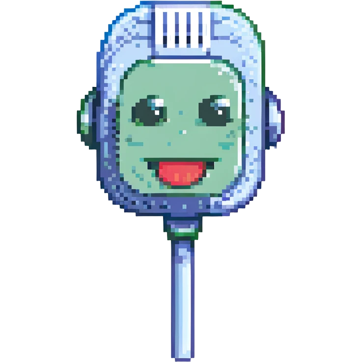 microphone with a happy face emoji