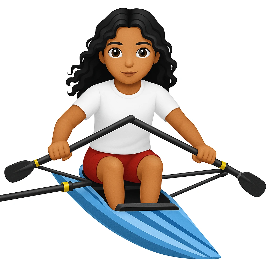 Make the girl's outfit red shorts and a white short-sleeved t-shirt in the style of apple style emojis emoji