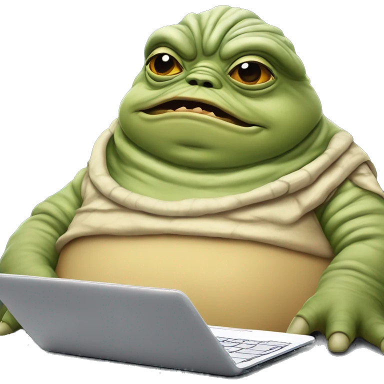 Jabba the Hutt from Star Wars with a laptop emoji