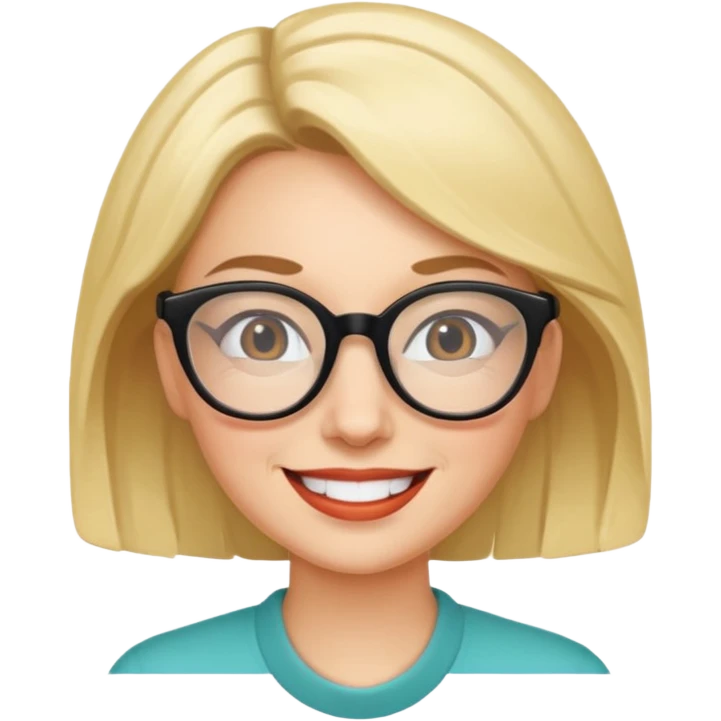 bold and wearing glasess woman emoji