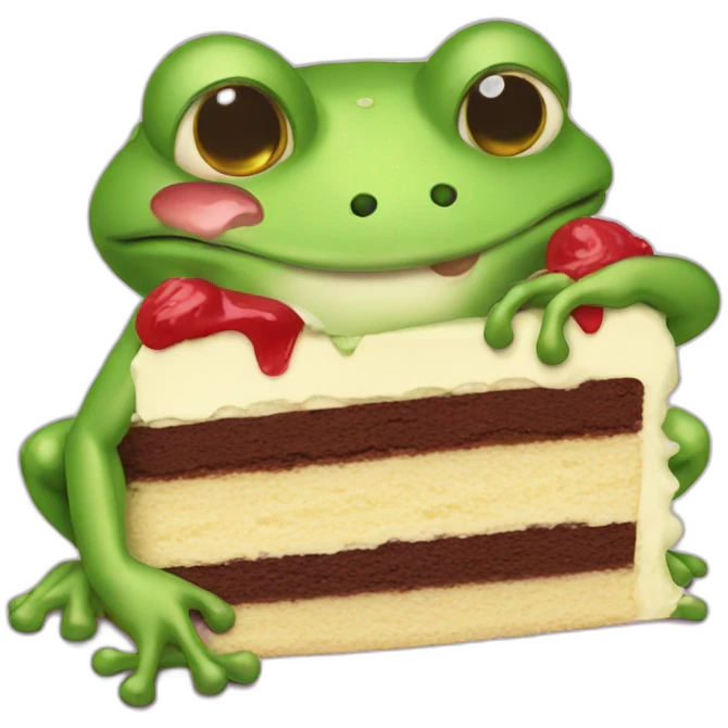 frog eats cake emoji