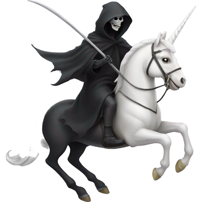 Grim reaper riding a unicorn  emoji