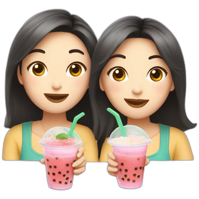 Two bubble tea persons emoji