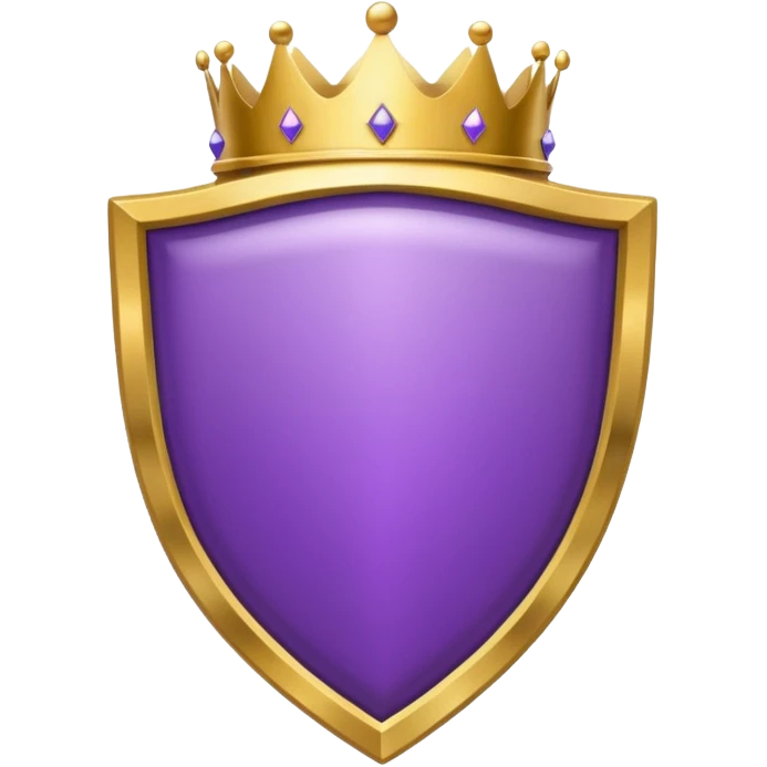 Purple shield with crown icon emoji