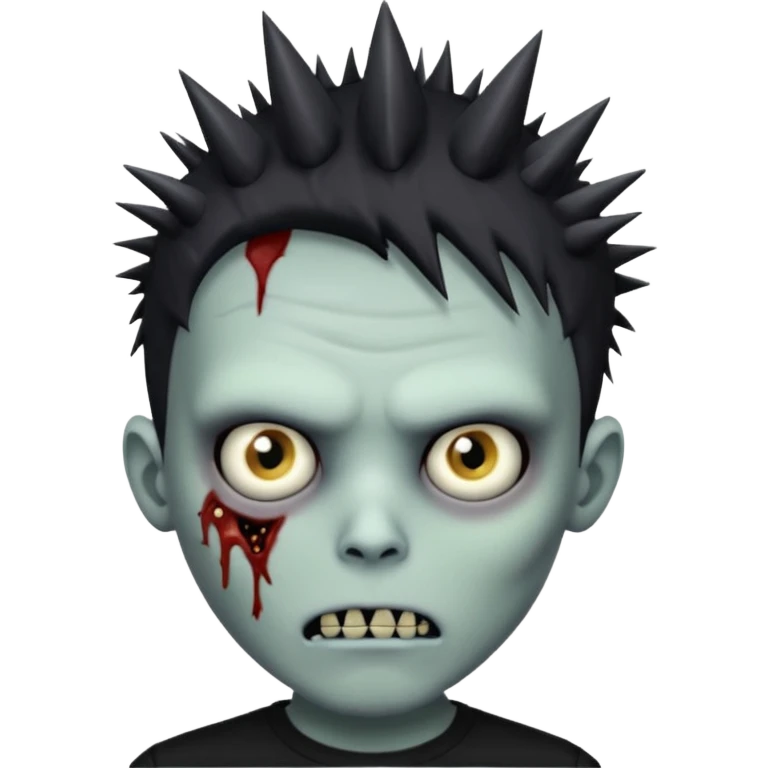 zombie boy with spiky emo hair and black shirt  emoji
