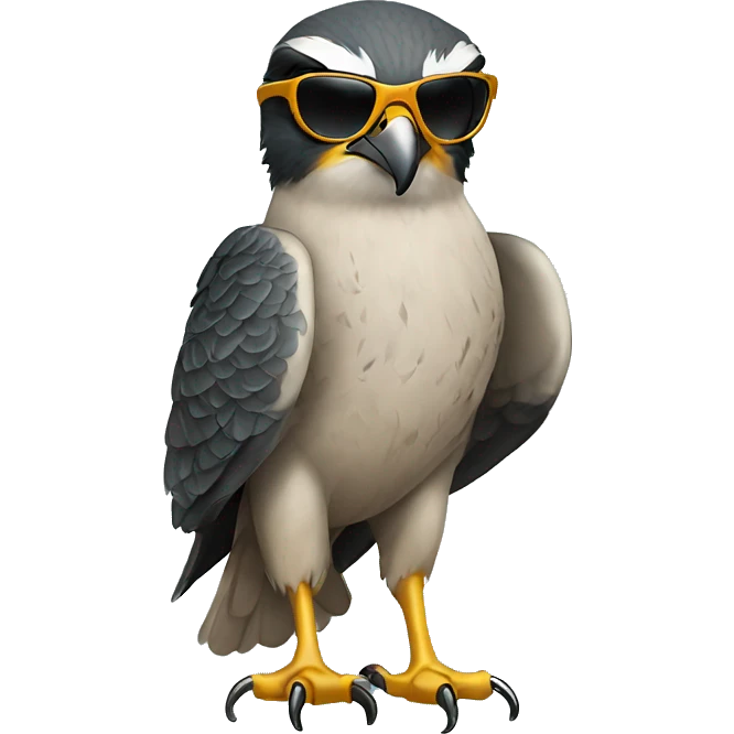 Peregrine falcon with sunglasses emoji