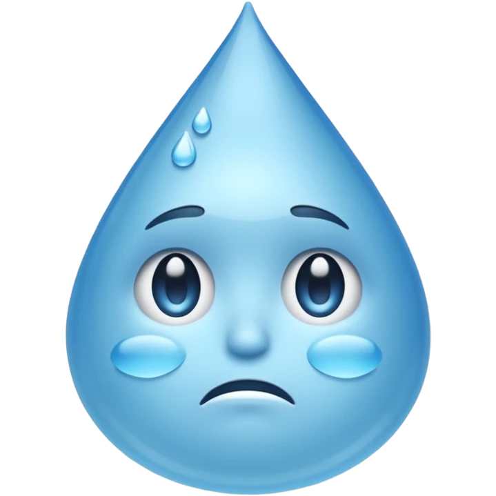 gota de agua con cara triste emoji