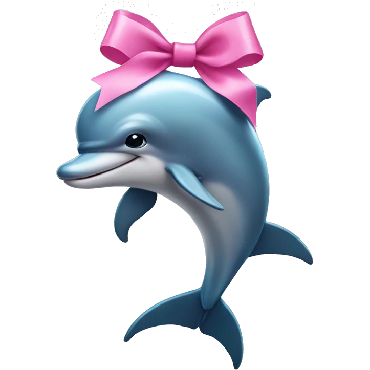 Dolphin wearing a pink bow  emoji