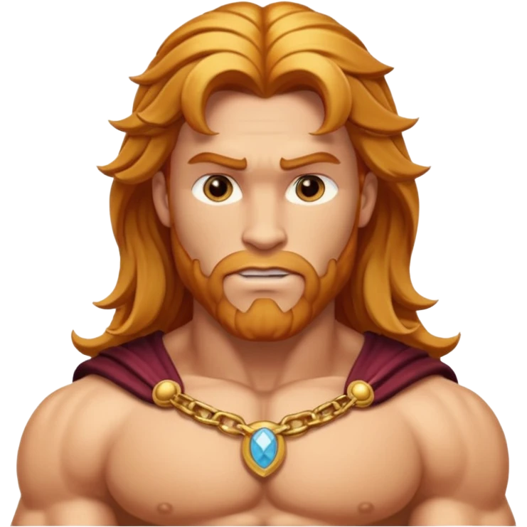 Hercules, God of Heroes from Gods and Goddesses with long reddish blonde hair, gold outfit emoji