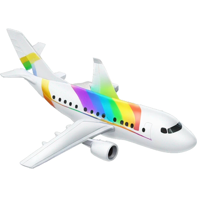 Plane with a rainbow and pot of gold emoji