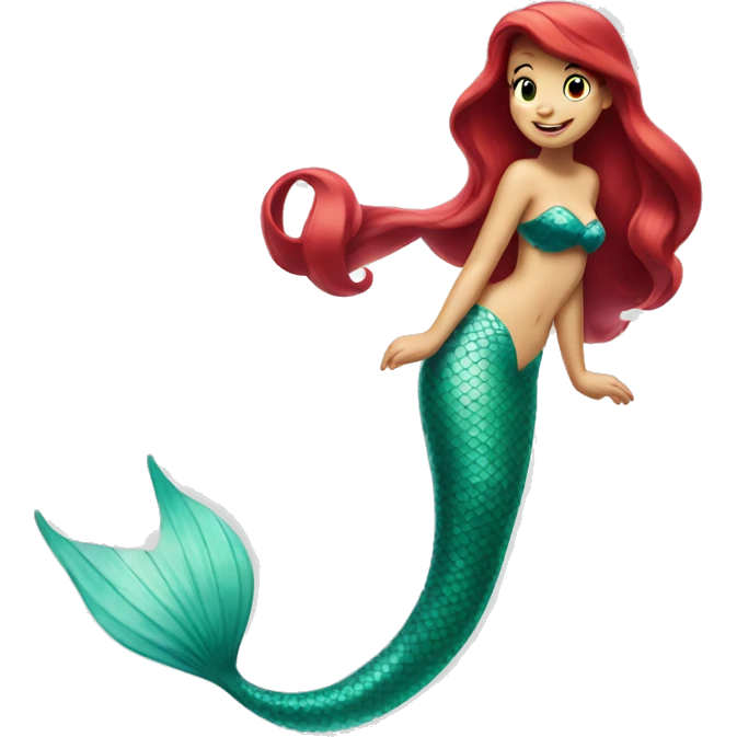 Ariel the little mermaid with her tail emoji