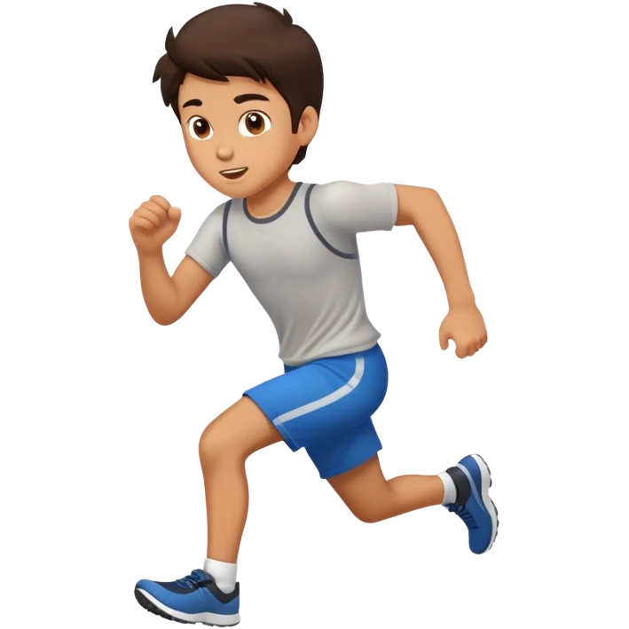 brunette boy running emoji