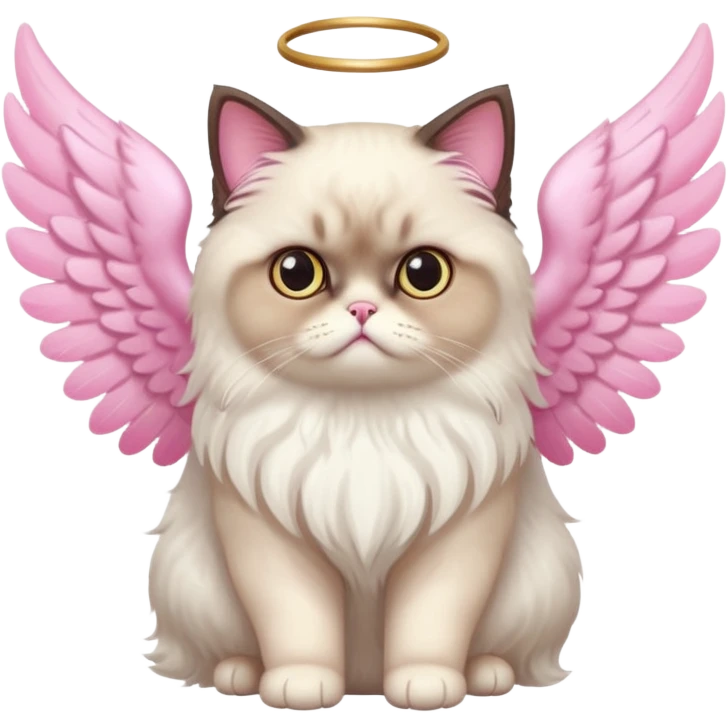 A Himalayan cat with angel wings emoji