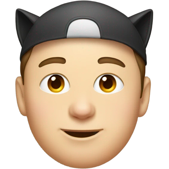 Elon musk wearing a cat hat emoji