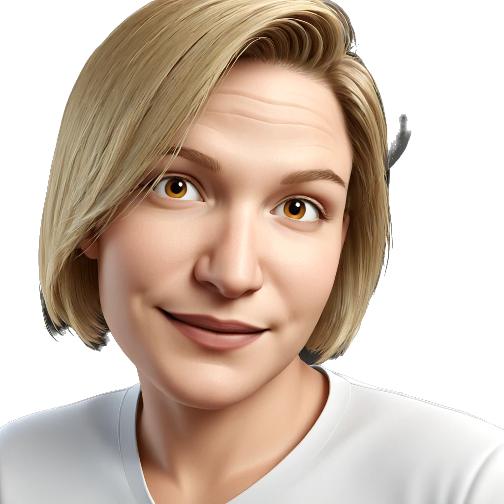 smiling blonde girl portrait emoji