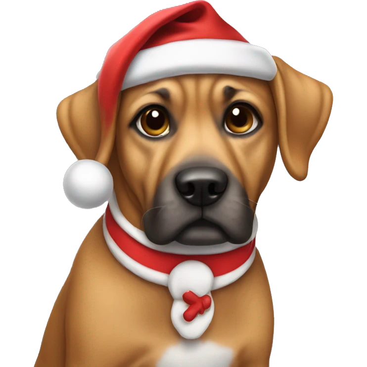 Dog wearing a Santa apron emoji