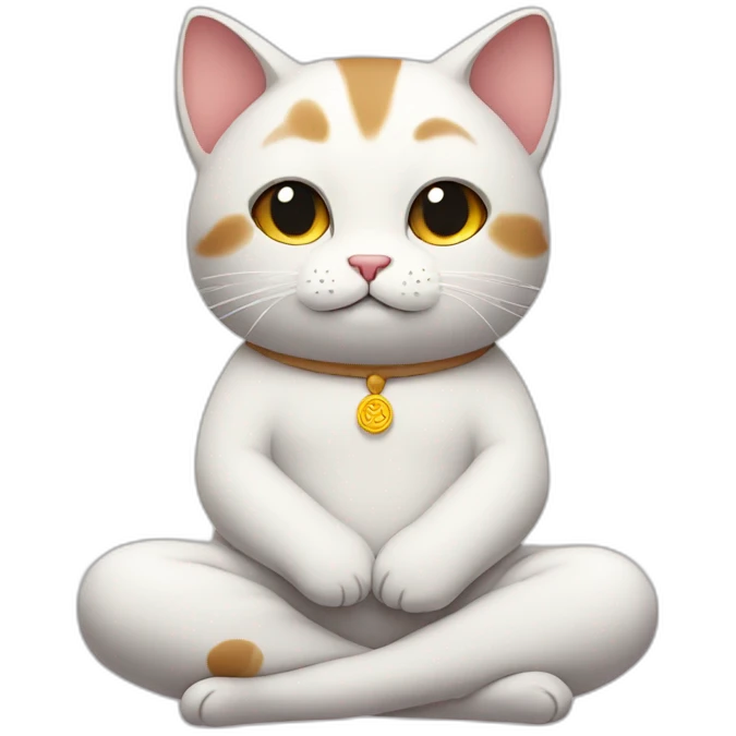 meditating cute cat emoji