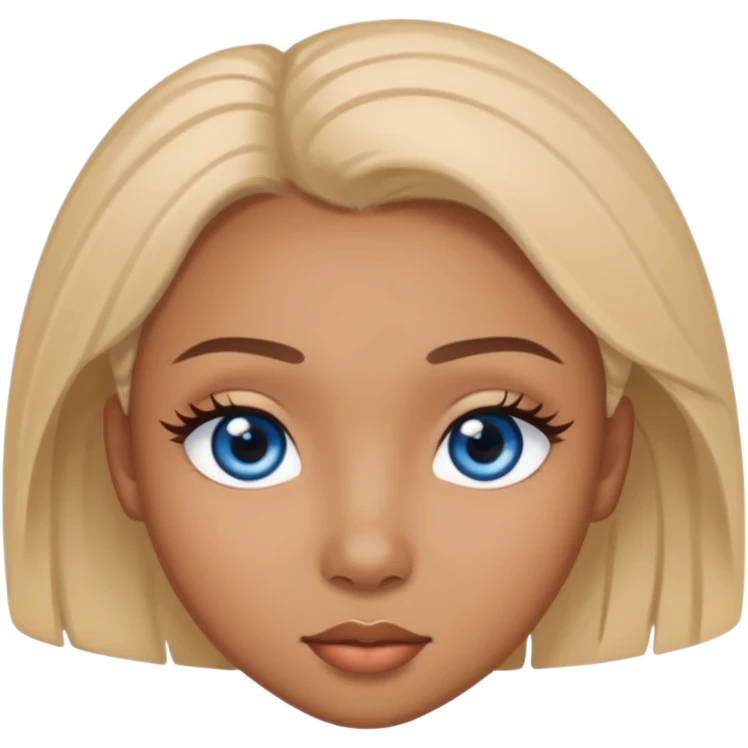 Very pretty light brown skin pretty lashes small nose blasian  one eye blue other eye brown emoji
