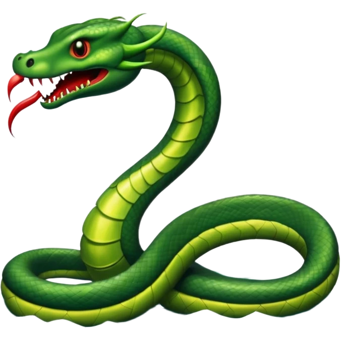Sea Serpent – Long green snake-like monster rising from water emoji