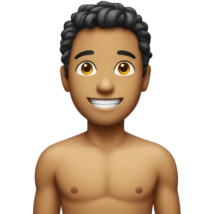 Happy boy with body emoji