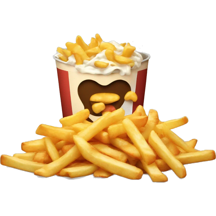 Poutine qui mange des chips emoji