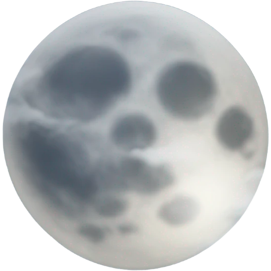 a grey bright moon is visible among translucent clouds emoji