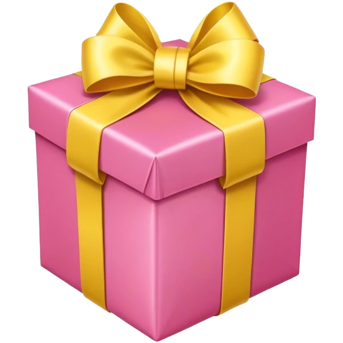 Pink gift with a yellow ribbon emoji