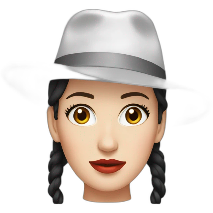 Angela White with hat emoji