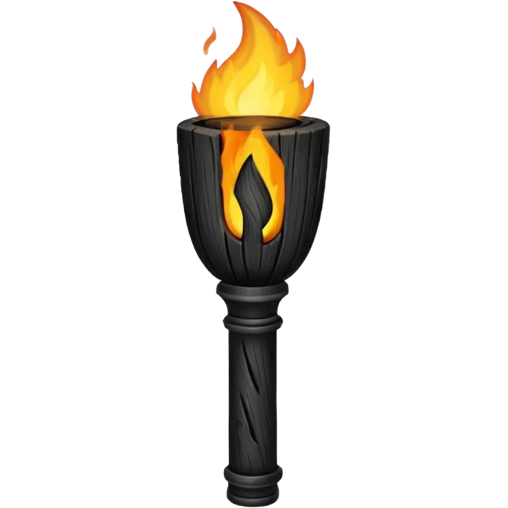 black wooden torch emoji