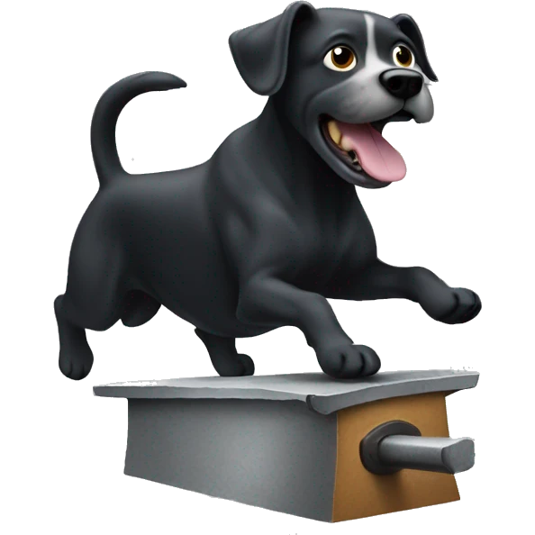 Anvil with dog jumping  emoji
