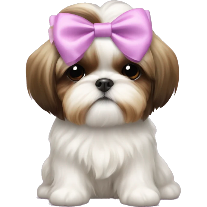 shih tzu puppy with a coquette bow  emoji